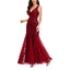 ROMANCE VICTORY Women's Sleeveless V-neck Tulle Embroidery Sequins Cocktail Mermaid Bridesmaid Dress