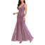 ROMANCE VICTORY Women's Sleeveless V-neck Tulle Embroidery Sequins Cocktail Mermaid Bridesmaid Dress