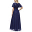 ROMANCE VICTORY Women's Embroidery Floor-length Empire Waist Bridesmaid Prom Dress