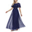 ROMANCE VICTORY Women's Embroidery Floor-length Empire Waist Bridesmaid Prom Dress