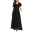 ROMANCE VICTORY Women's Short Sleeve V Neck Floor-length Empire Waist Bridesmaid Prom Dress