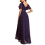ROMANCE VICTORY Women's Short Sleeve V Neck Floor-length Empire Waist Bridesmaid Prom Dress