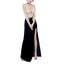 ROMANCE VICTORY Women's Sexy V-Neck Sleeveless Velvet Slit Evening Bridesmaid Cocktail Prom Dress