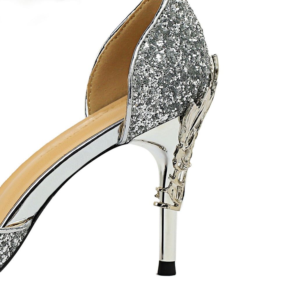 Fashion Stiletto Double Strap Diamante Shoes | Rhinestone high heels, High  heels for prom, Diamond high heels