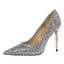 ROMANCE VICTORY Women's Shiny Sequins Pointed Toe Stiletto High Heels Pumps Wedding Party Prom Shoes