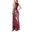 ROMANCE VICTORY Women's Round Neck Sleeveless Shinning Sequins Elegant Mermaid Evening Dress