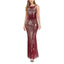 ROMANCE VICTORY Women's Round Neck Sleeveless Shinning Sequins Elegant Mermaid Evening Dress