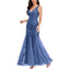 ROMANCE VICTORY Women's Sleeveless V-neck Tulle Embroidery Sequins Cocktail Mermaid Bridesmaid Dress