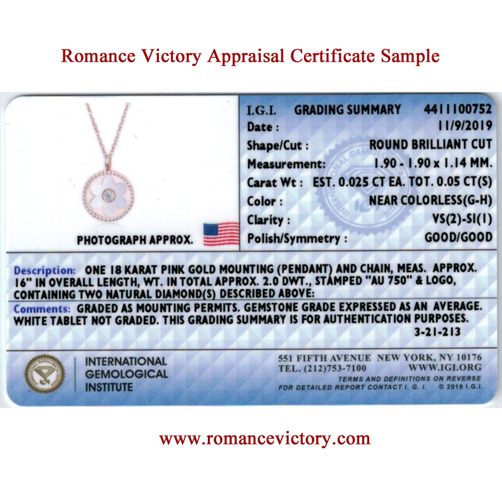 RVLA Romance Victory 18k Gold Diamond Mother of Pearl Necklace 