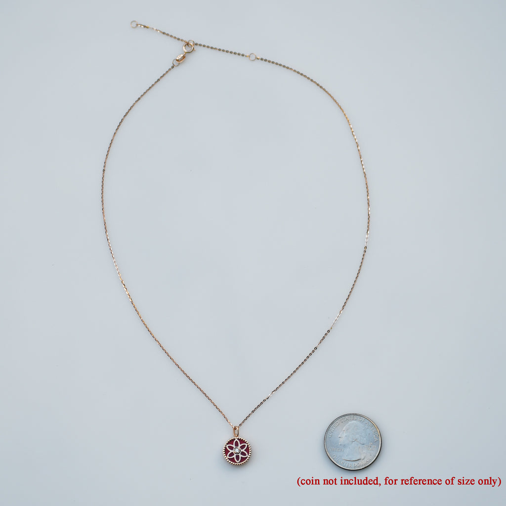 RVLA Romance Victory 18k rose gold diamond necklace Red Agate