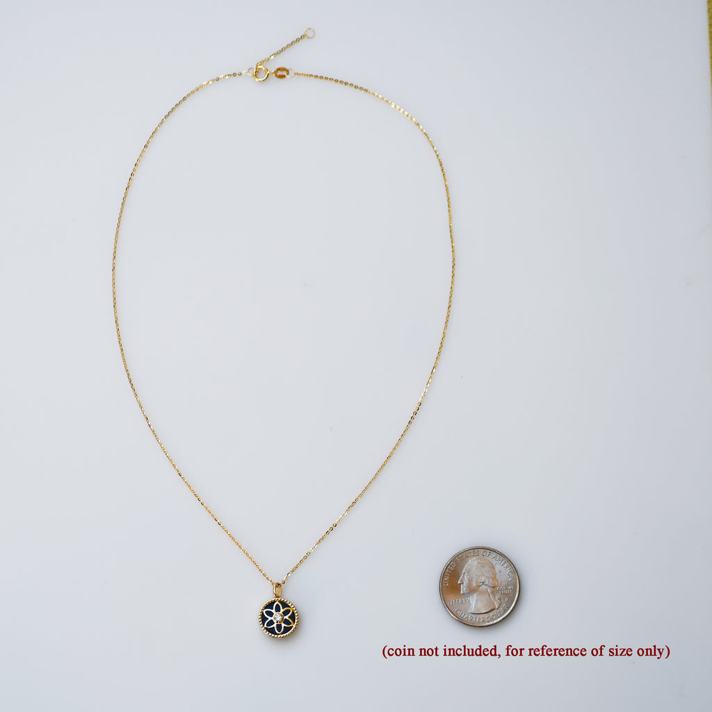 RVLA Romance Victory 18k yellow gold black agate diamond necklace