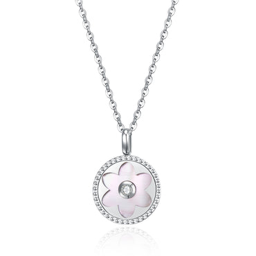 RVLA Romance Victory 18k white gold diamond necklace Mother of Pearl