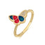 IGI Certified RVLA Romance Victory 18k Solid Yellow Gold Diamond Enamel Butterfly Ring (0.19cttw, G-H color, VS2-SI1 clarity)