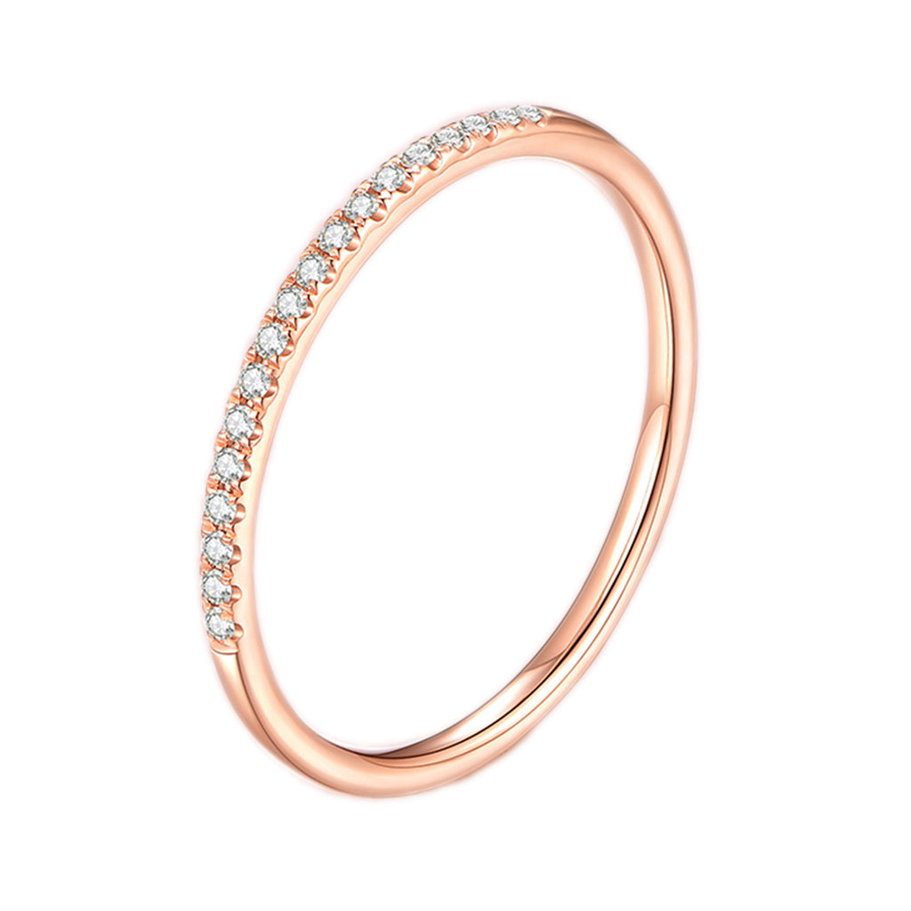 RVLA Romance Victory 18k Solid Rose Gold Natural Diamonds Stacking Ring - Romance Victory