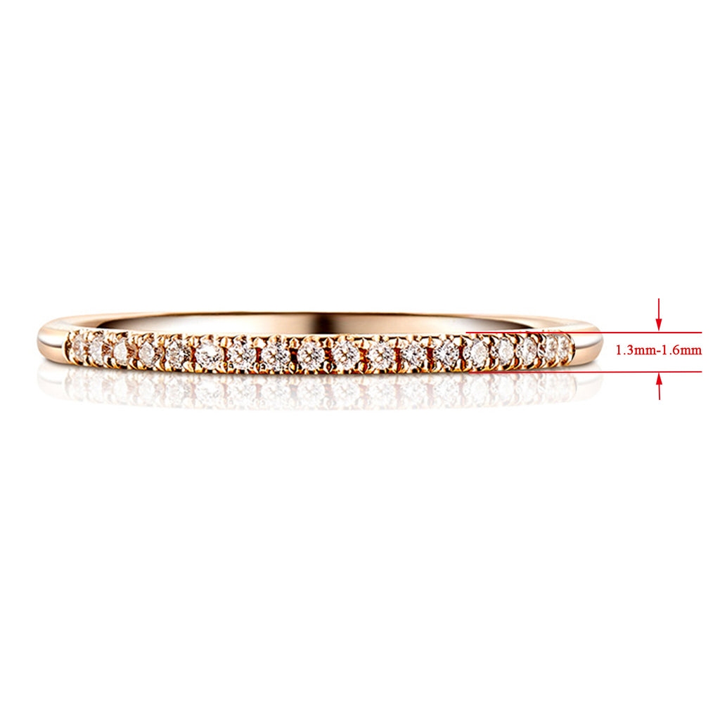 RVLA Romance Victory 18k Solid Rose Gold Natural Diamonds Stacking Ring - Romance Victory
