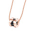 RVLA Romance Victory 18k Rose Gold Black Agate Kiss Pendant Necklace, 17.75” (16.5"+1.25” extender)