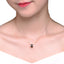 RVLA Romance Victory 18k Rose Gold Black Agate Kiss Pendant Necklace, 17.75” (16.5"+1.25” extender)