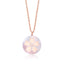 RVLA Romance Victory 18k Solid Rose Gold Mother-of-Pearl Diamond Cherry Blossoms Necklace, 18"(16"+2" extender)