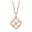 RVLA Romance Victory 18k Rose Gold Mother-of-Pearl Diamond Lucky Pendant Necklace, 17.75"(16.5"+1.25" extender)