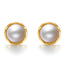 RVLA Romance Victory 18k Yellow Gold Plated S925 Sterling Silver 14-15mm Cultured Mabe Pearl Earrings
