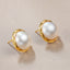 RVLA Romance Victory 18k Yellow Gold Plated S925 Sterling Silver 14-15mm Cultured Mabe Pearl Earrings