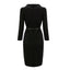 ROMANCE VICTORY Women's Long Sleeve Double Notch Lapel Formal Business Work Pencil Dress