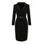 ROMANCE VICTORY Women's Long Sleeve Double Notch Lapel Formal Business Work Pencil Dress