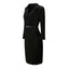 ROMANCE VICTORY Women's Long Sleeve Double Notch Lapel Formal Business Work Pencil Dress