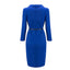 ROMANCE VICTORY Women's Long Sleeve Double Notch Lapel Formal Business Work Pencil Dress