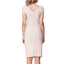 ROMANCE VICTORY Women's Floral Lace Patch Round Neck Ruched Bodycon Pencil Dress