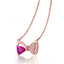 IGI certified RVLA Romance Victory 18k Rose Gold Diamond (0.06cttw, H-I color, VS2-SI1 clarity) Tourmaline(0.395ct, pink) Necklace, 18