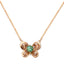 RVLA Romance Victory Solid 18k Rose Gold Diamond (0.018cttw) Green Tourmaline (0.337ct) Necklace, 18”(15“+ 3” extender)