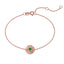 RVLA Romance Victory 18k Solid Rose Gold Green Tourmaline (0.106ct) and Ruby (0.005ct) Bracelet, 8