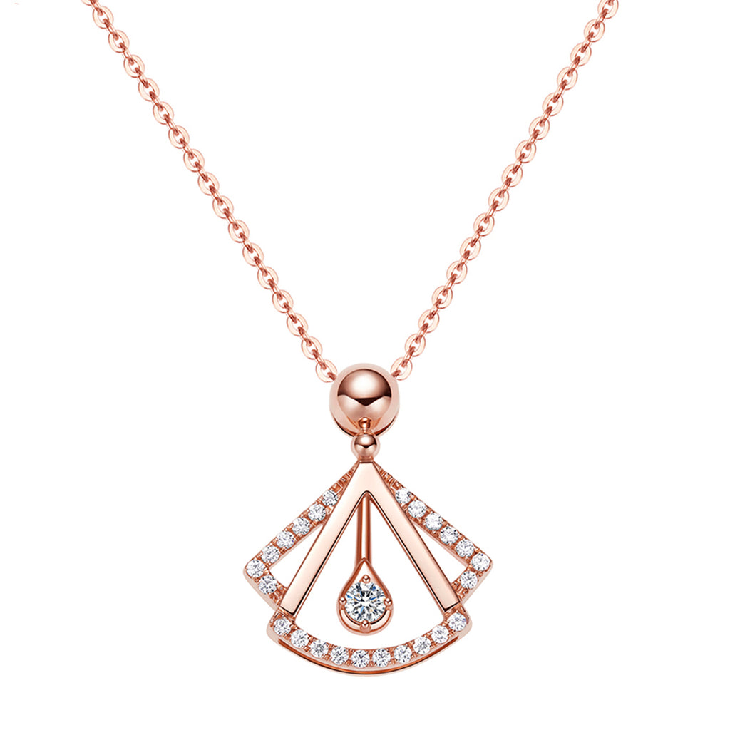 RVLA Romance Victory solid 18k rose gold diamond necklace