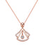 IGI Certified RVLA Romance Victory 18k Solid Rose Gold Diamond Happy Smile Pendant Necklace (0.15cttw, G-H color, VS1-VS2 clarity), 18