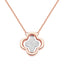 RVLA Romance Victory 18k Rose Gold Natural Diamond Four Leaf Clover Necklace