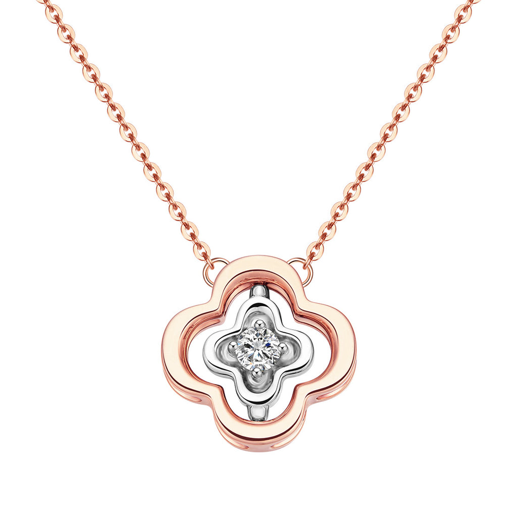 Louis Vuitton Clover Pendant Necklace - 18K White Gold Pendant