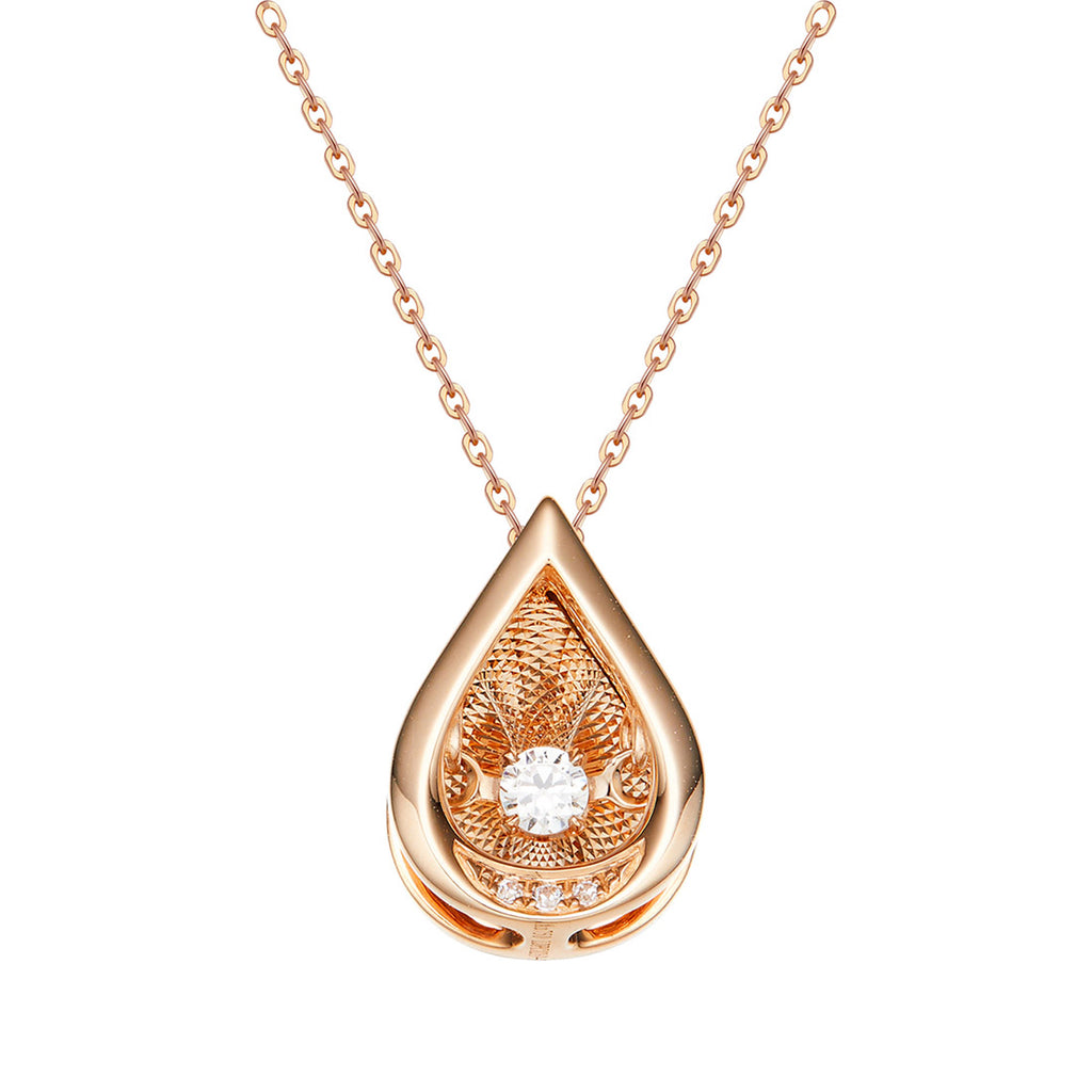 RVLA Romance Victory solid 18k rose gold diamond necklace Waterdrop