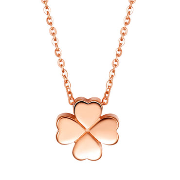 RVLA Romance Victory 18k Rose Gold four leaf clover pendant necklace