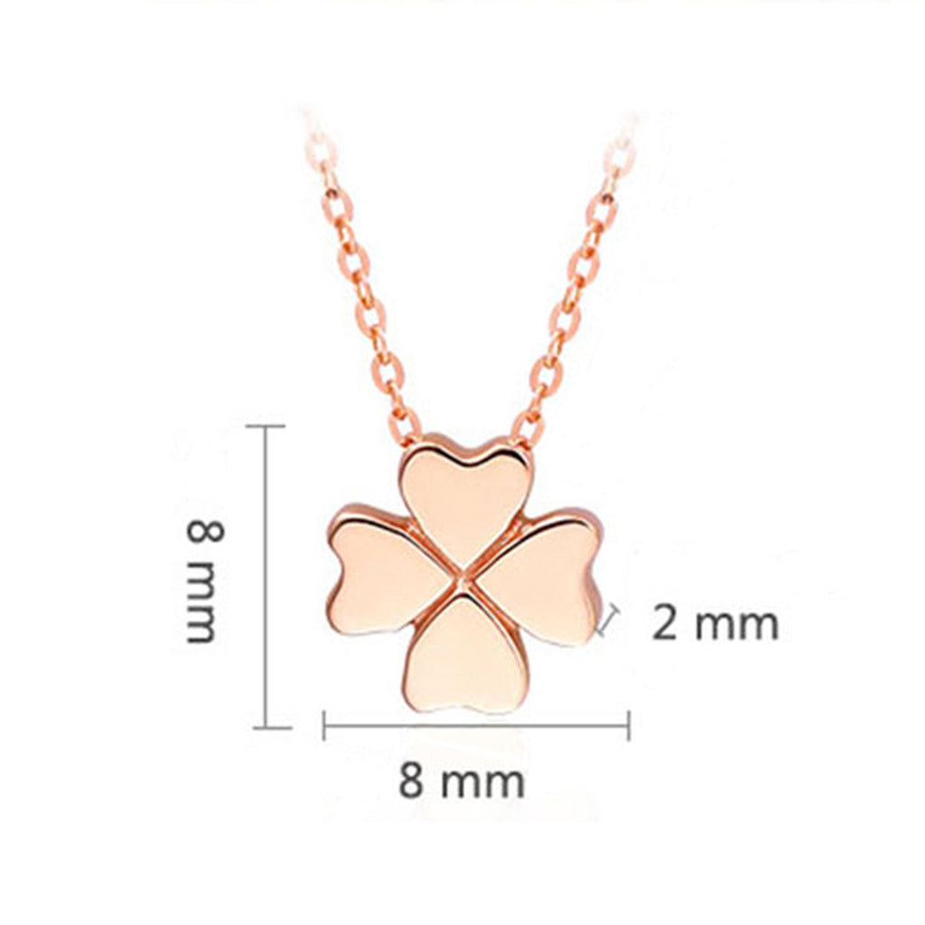 RVLA Romance Victory 18k Rose Gold four leaf clover pendant necklace