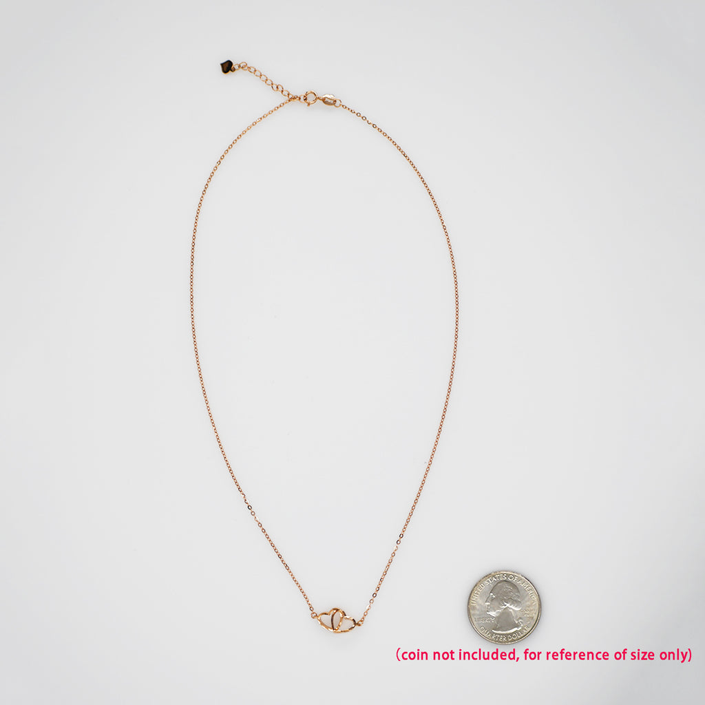 RVLA Romance Victory18k rose gold necklace Heart to Heart Pendant
