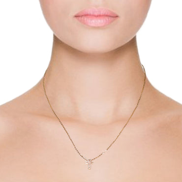 RVLA Romance Victory 18k Rose Gold Cross Pendant Necklace, 17.5” (16.5"+1” extender)