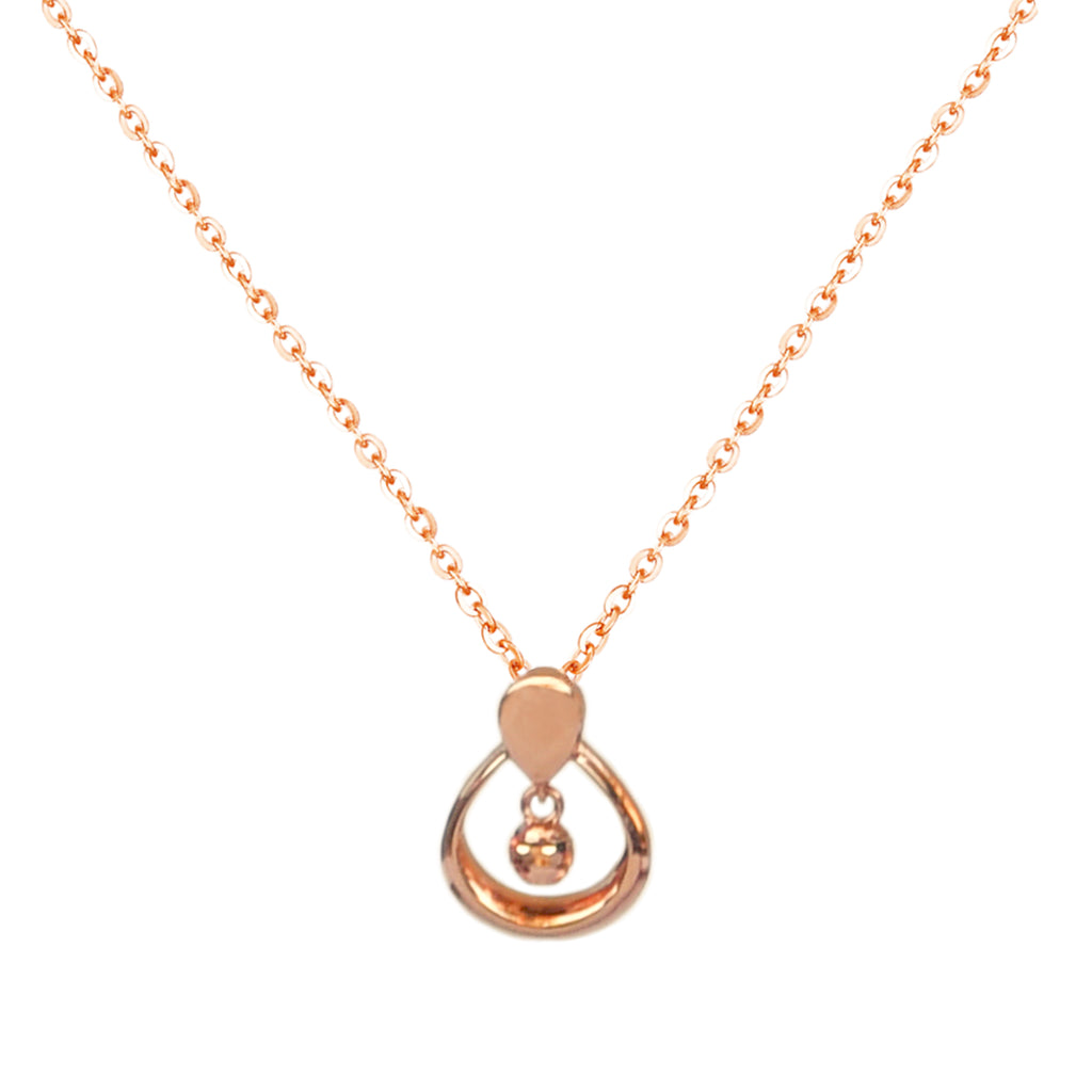 RVLA Romance Victory 18k Solid Rose Gold Dancing Droplet Necklace, 17.5” (16.5"+1” extender)