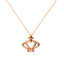RVLA Romance Victory 18k Solid Rose Gold Crown Pendant Necklace, 17.5”(16.5