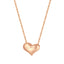 RVLA Romance Victory 18k Solid Rose Gold Heart Pendant Necklace, 17.5” (16.5"+1” extender)