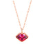 RVLA Romance Victory 18k Solid Rose Gold Cubic Zirconia Pendant Necklace, 16.5" - Romance Victory