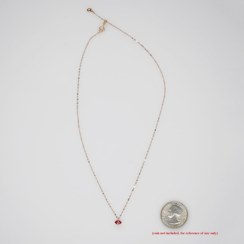 RVLA Romance Victory 18k Solid Rose Gold Cubic Zirconia Pendant Necklace, 16.5" - Romance Victory